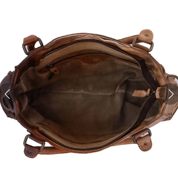 Bed Stu Tan Leather Rockababy Shoulder Bag with Distressed Finish - Picture 4 of 7